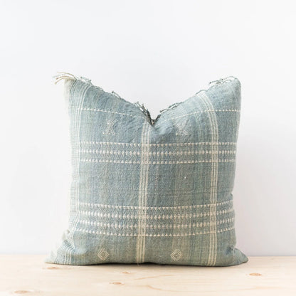 Sage Bhujodi Fringe Pillow Cover